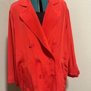 Anne Klein Bold Red Pea Coat
